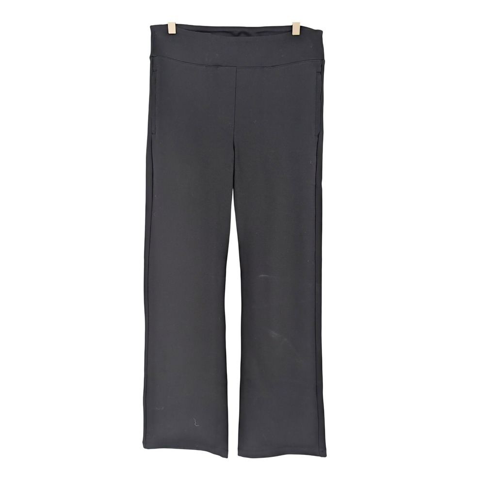 Betabrand Yoga Dress Pants Women Large Black Straight Leg Pull On Minimalist